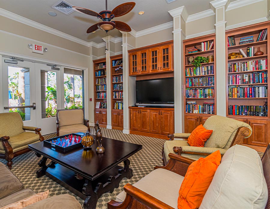 Cypress Falls Clubhouse Library Cypress Falls Del Webb Community Amenities Library